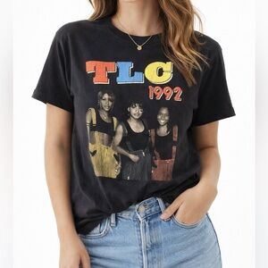 TLC 1992 Graphic Tee Retro 90s R&B Band Shirt Black Unisex Music Tee